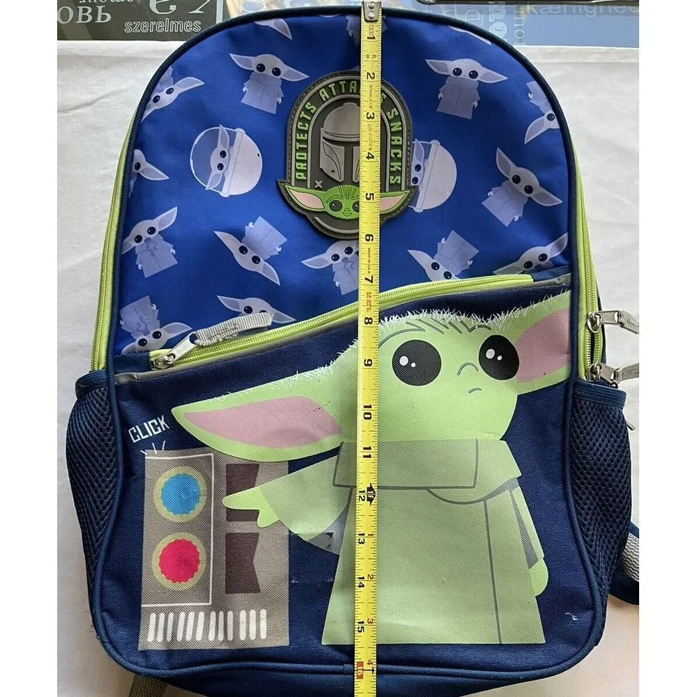 Kids School‎ Backpack, Star Wars Mandalorian Grogu Baby Yoda Blue The Child